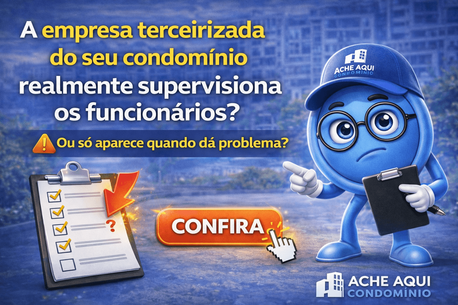 A empresa terceirizada do seu condomínio realmente supervisiona os funcionários? Ou só aparece quando dá problema?