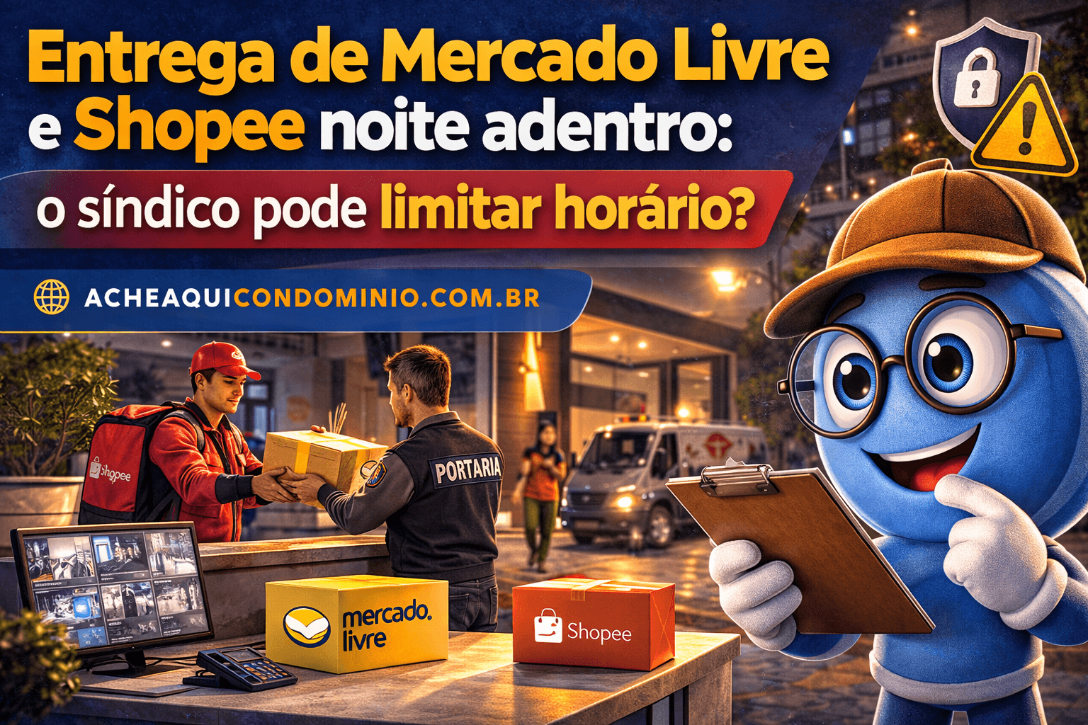 Entrega de Mercado Livre e Shopee à noite em condomínio: o síndico pode limitar horário?